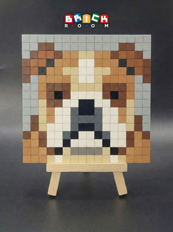 Modèle Pixel Art en briques : un chien