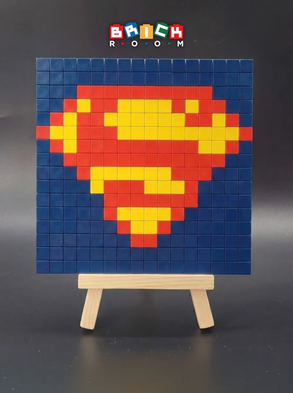 Modèle Pixel Art en briques : le logo de Superman
